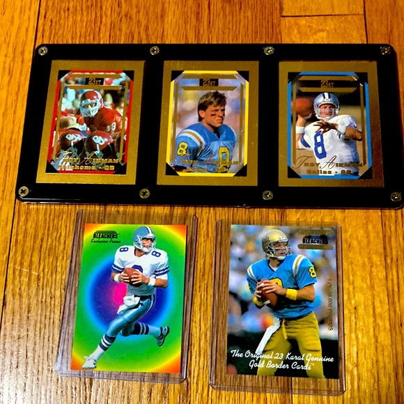 1993 Bleachers 23kt Gold Troy Aikman Card Set Limited Edition NFL - Picture 1 of 10